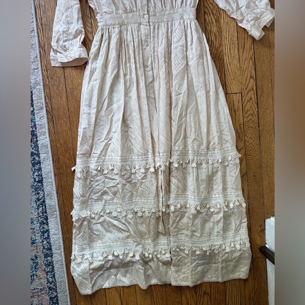 Sea New York Cream Silk / Cotton Dress - Size 2 - Picture 4 of 7